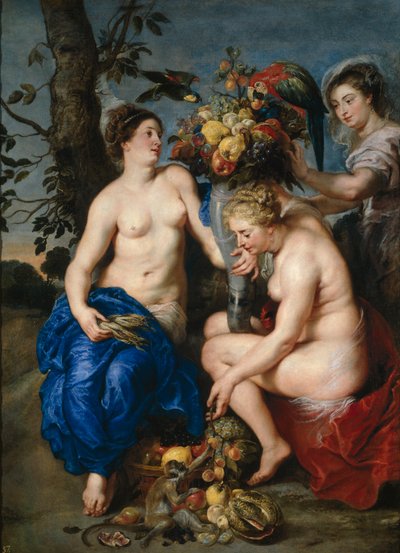 Ceres met twee nimfen door Peter Paul Rubens